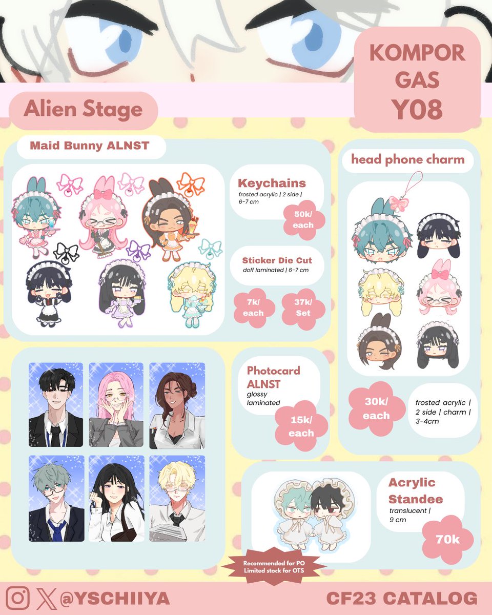 yschiiya's tweet photo. 💗 &amp; 🔁 are appreciated .ᐟ.ᐟ

.✦ ݁˖ Chiya’s #CF23 PO Catalogue + GA .✦ ݁˖
————— ʚ ✦ ɞ —————

🗓️ PO 4 Oct - 14 Oct
📦 Pick Up Both Days &amp; Mail Order 
📍 Booth Y08 — Kompor Gas
🍰 Alien Stage, Pandavva, Phantom Buster

🔗 and details below ↓
#cf23catalogue #comifuro23 https://t.co/wEuUlEEXN6