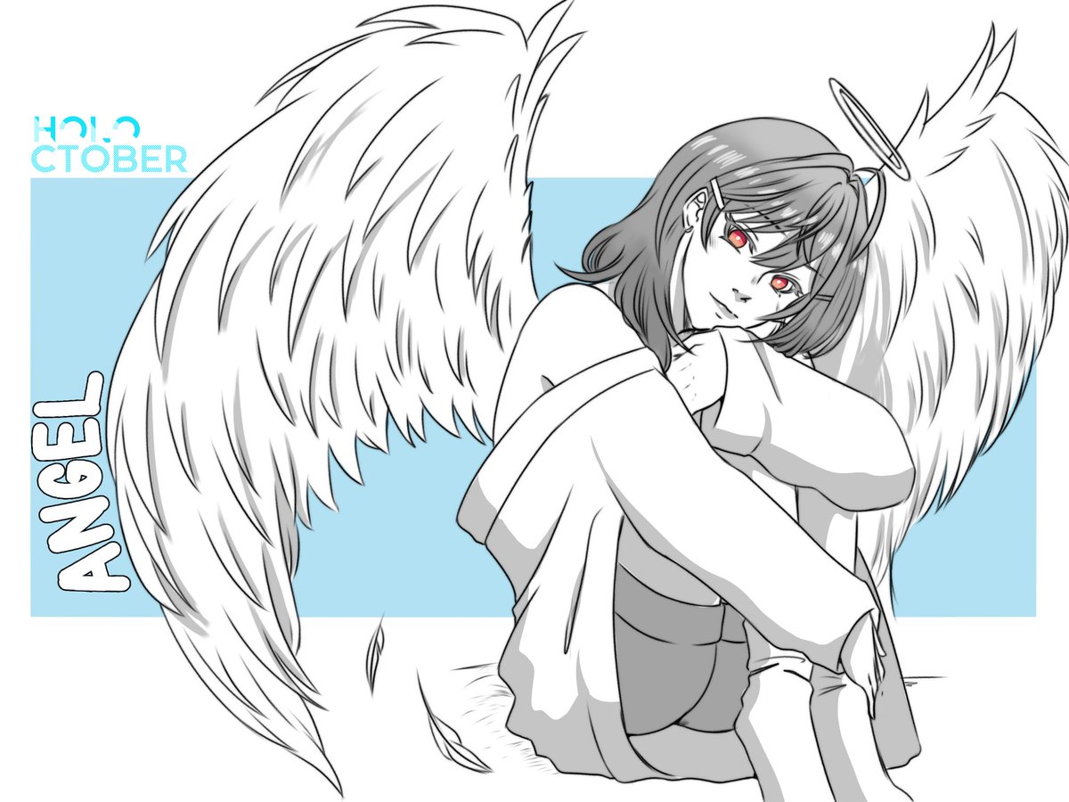 Em_rynn's tweet photo. Day 4: Angel 

#holoctober #ririkart https://t.co/A2cna6ooOd