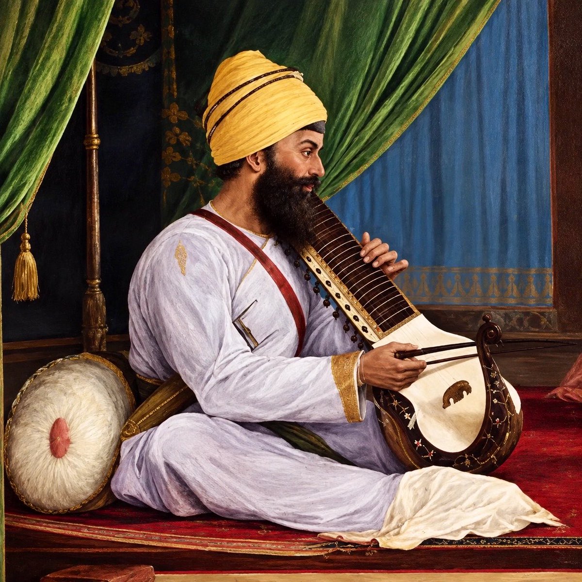 pengpatialvi's tweet photo. The Taus, a majestic instrument traditionally attributed to Guru Gobind Singh Ji, is named after the Persian word for peacock. Tradition holds that the Guru himself designed and played it. https://t.co/q4iPrji59D