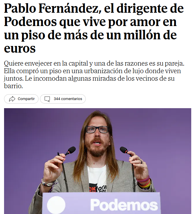 JMASPASC's tweet photo. Jaja, si es que todos son iguales. Tú te comes la degradación de tu barrio, que ya ellos te llaman racista desde sus urbanizaciones de lujo. https://t.co/X3ysF6Xzkd