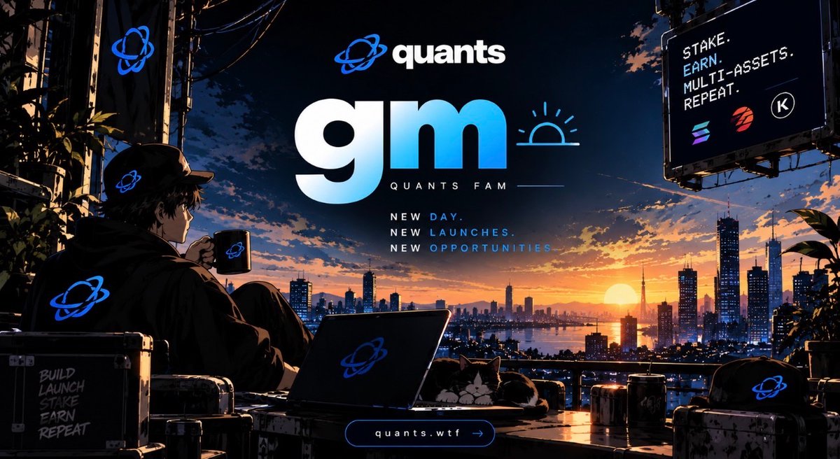 LaunchOnQuants's tweet photo. gm $QUANTS fam ☀️

New day. New launches. New bags.

Keep building. Keep shipping. Keep staking.

We’re just getting started. https://t.co/zFK88FYUsN