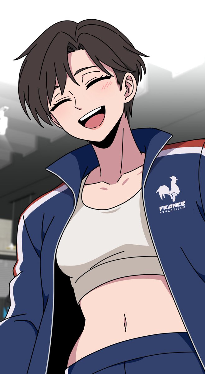 GaloisDY's tweet photo. 잘생쁜 장신 보이시 숏컷 왕자님계 톰보이 프랑스 육상선수 그림 https://t.co/i2bfzqytfE