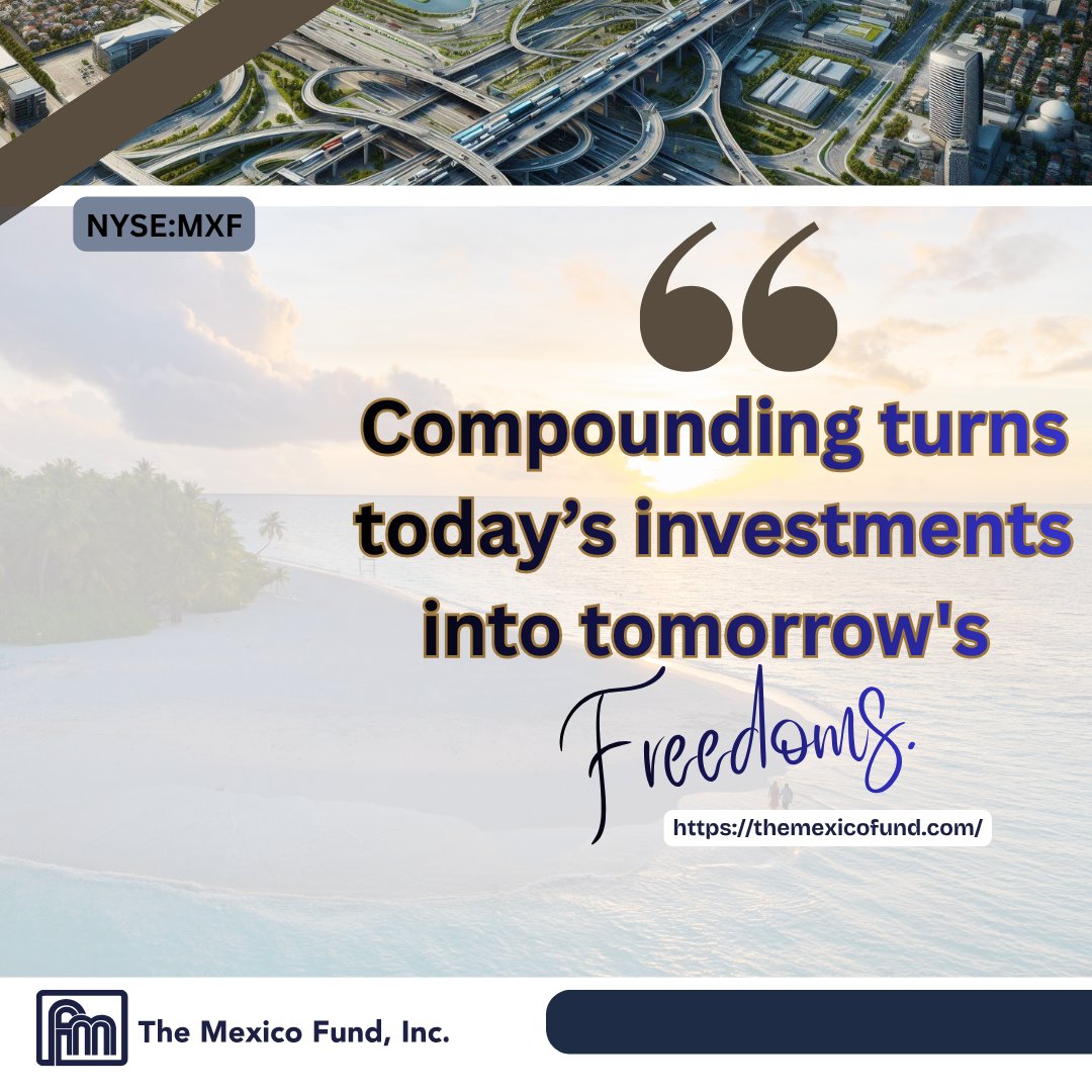 CEFNetwork's tweet photo. Strategic investing. Long-term possibilities.😇
Learn more: https://t.co/M7nnvm3MNe
#MXF #MexicoFund #ClosedEndFund #EmergingMarkets #LatinAmericaInvesting #GlobalMarkets #LongTermGrowth #CEF #DividendInvesting #CapitalAppreciation #PortfolioStrategy https://t.co/mYb4AHHfwd