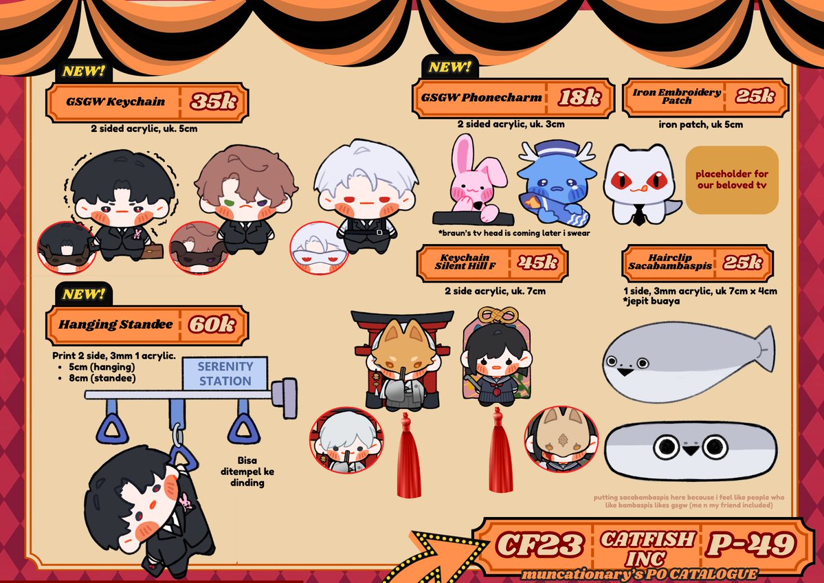muncationary's tweet photo. [RT n ♥️ appreciated]
#CF23 #cf23catalog Preorder!

🗓️Close 9 Oct
🛒Mail + OTS 2 Days
🔗https://t.co/JhHkWBbgYL
+CUSTOM MERCH GIVEAWAY!

💖 Vocaloid, ORV, GSGW, Umamusume, ALNST, ZOMBST, Proseka, Frieren, Homicipher, Apothecary Diaries, Sacabambaspis, Hollow Knight, Silent Hill F https://t.co/bGIj1U4OlK