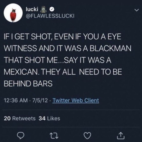 Lucifearo's tweet photo. I can’t believe a mexican stabbed Lucki 💔 https://t.co/A4jJlcg9Qx