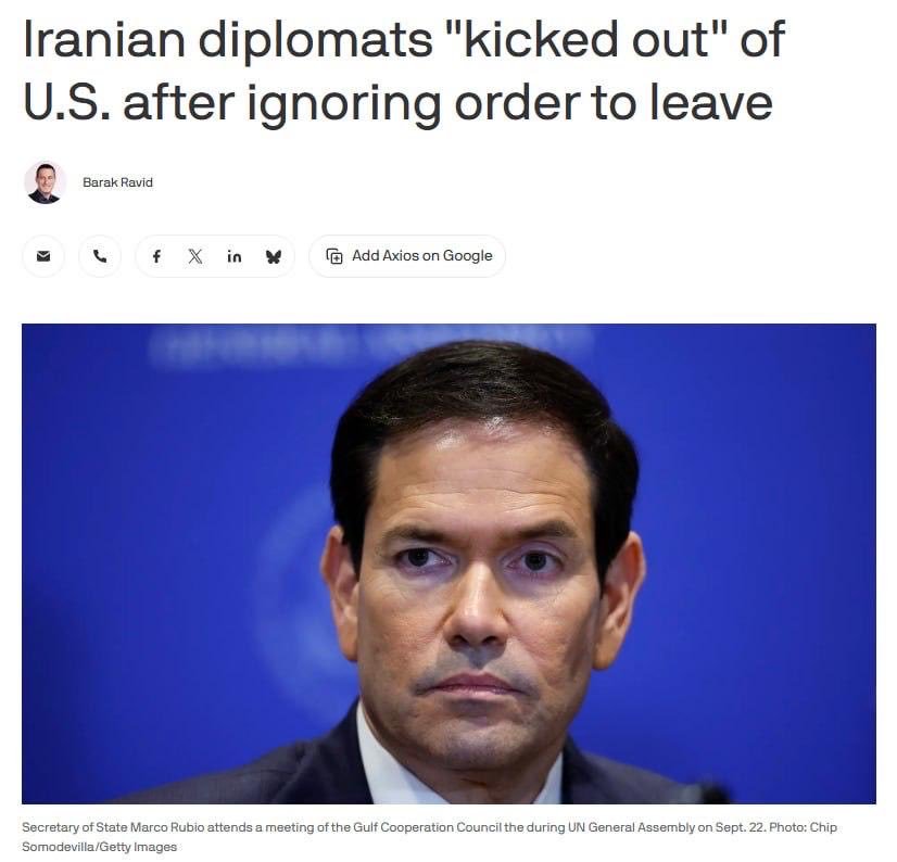 araghchi's tweet photo. All Iranian diplomats who attended UNGA, except one who departed earlier, left as scheduled.

Taking pride in fake diplomat "expulsion" is inappropriate for the head of any diplomatic corps. It oozes of desperation and defeat, and is inconsistent with UN host nation obligations. https://t.co/SeWdCEHTWH