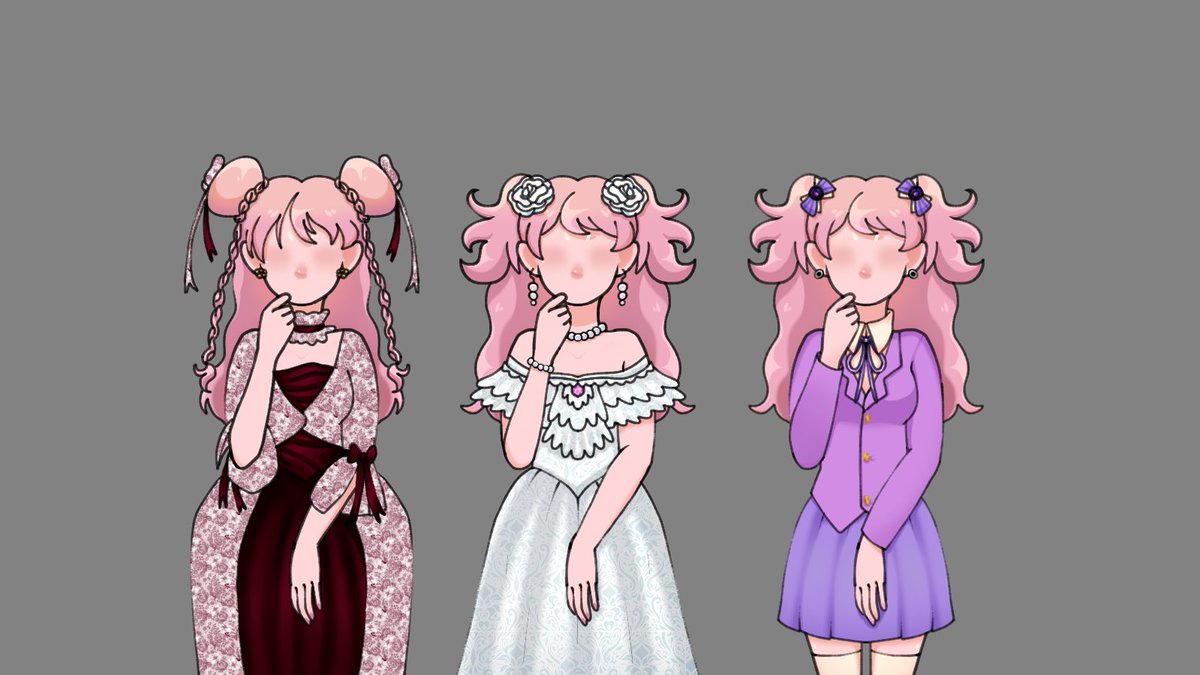 BluishHydrangea's tweet photo. Trabajitos para una novela visual ♥ La comida por ahora es un trabajo en progreso :3 El mayordomo y la señora están terminados y de la chica de pelo rosa faltan las variantes de expresiones #VN #VisualNovel #digitalartㅤ https://t.co/hVLx29bNG0