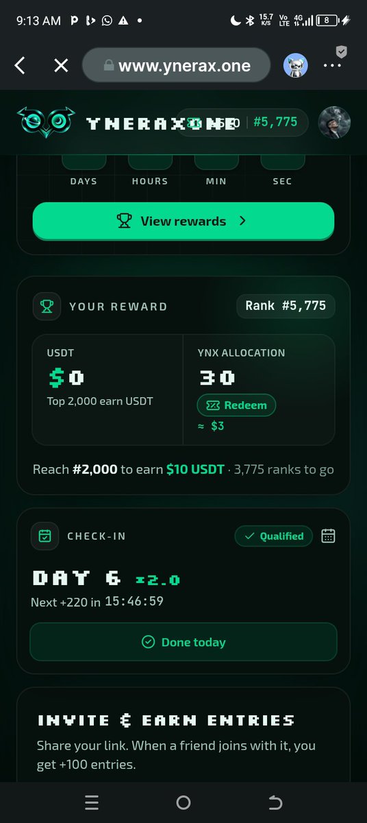 mike__scott001's tweet photo. Check-in time, fam! 🦉🔥
Don’t just check in—check for available tasks too and stack those entries.
Can we hit Rank 500 before the campaign ends? 👀
Comment YES if you believe! 🗣️
Let’s move. 🚀
@yneraxone https://t.co/09l6mqHYAx