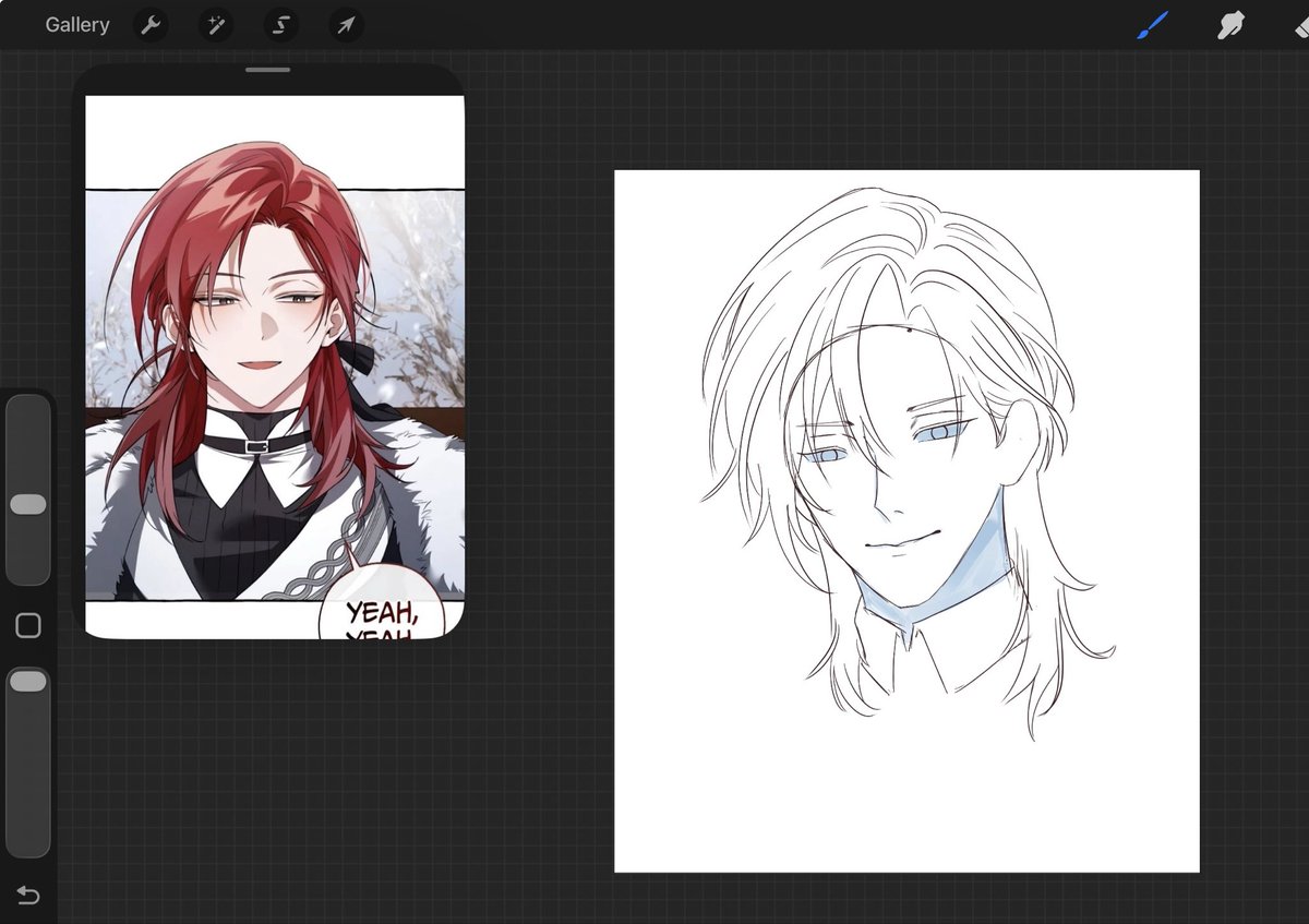 Bibumbeom's tweet photo. Can i just trace the hair.. i hate drawing hair.. https://t.co/5PfJ3Zb3AY