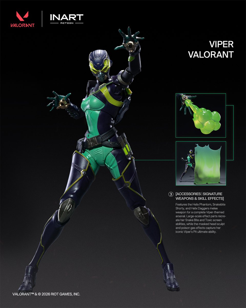 INART_Official's tweet photo. INART Action - VALORANT - Viper 1/12 Action Figure

Pre-orders open today: October 7, 2026, 18:00 GMT+8
👉: https://t.co/duvr992sNK

#INARTAction #VALORANT #Viper #ActionFigures #OfficialLicensedProduct https://t.co/lZodKYdx0E
