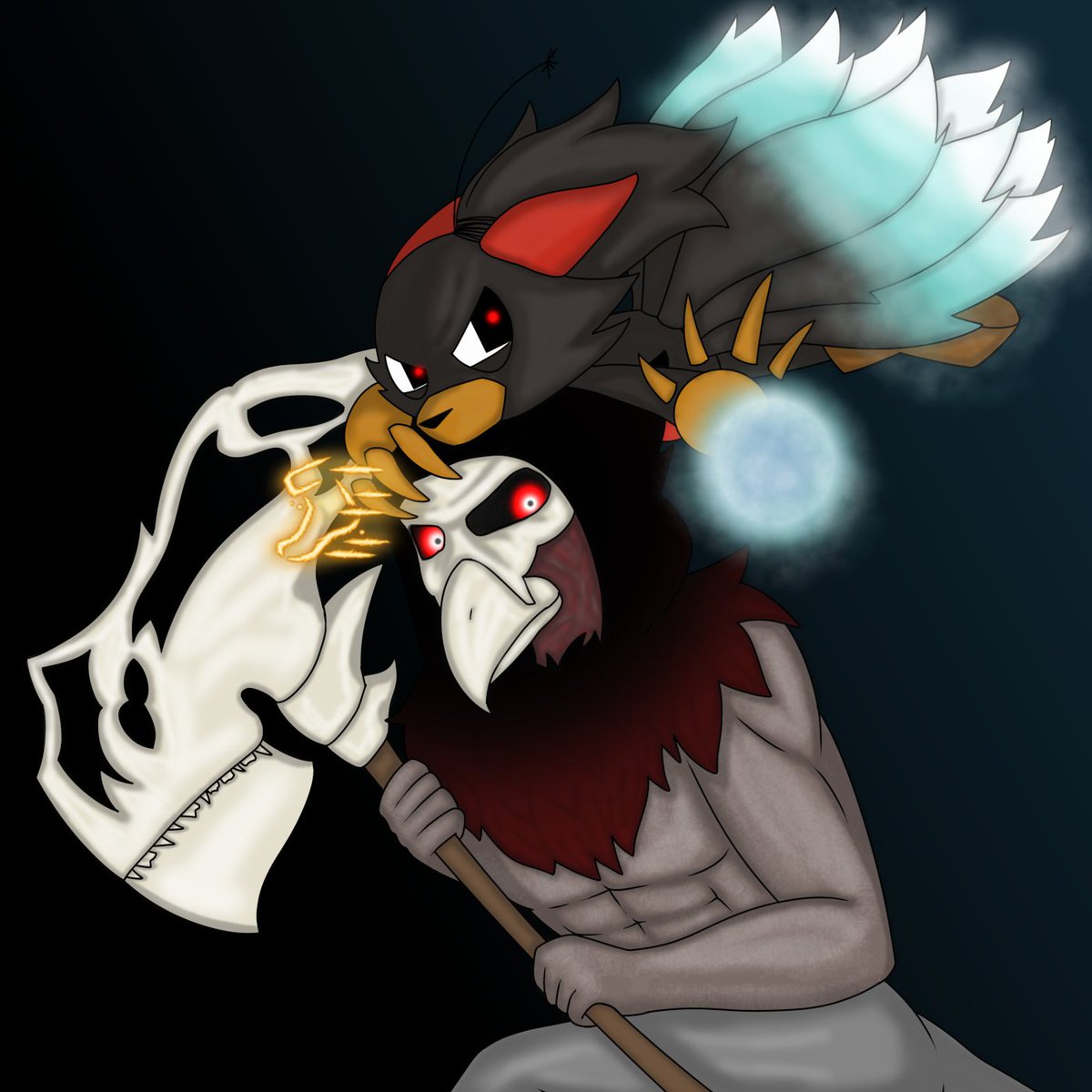 greedydiscord's tweet photo. Commission for @SharkiWeasel
His doll character and his ally Haine's aka @French_Horny69
#GD22 #DND #OC https://t.co/yDaUeyVlMv
