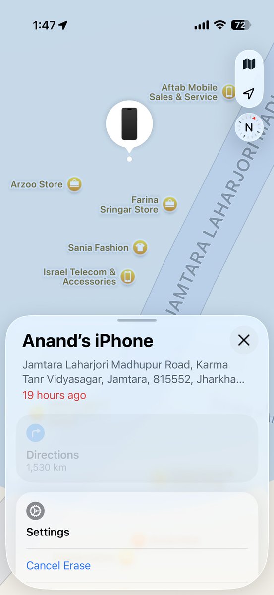 shethanand91's tweet photo. Lost my phone a few months back, and suddenly the location started showing in the one and only Jamtara. The Indian police is incapable of cracking the phone through IMEI, and it is useless filing a police complaint with them. https://t.co/qmgWHFK3Ll