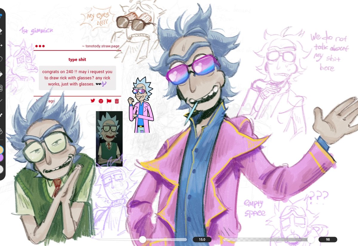 tonotody's tweet photo. whooah thank you for request
i can't think of any other rick with glasses https://t.co/L8605JW1ff