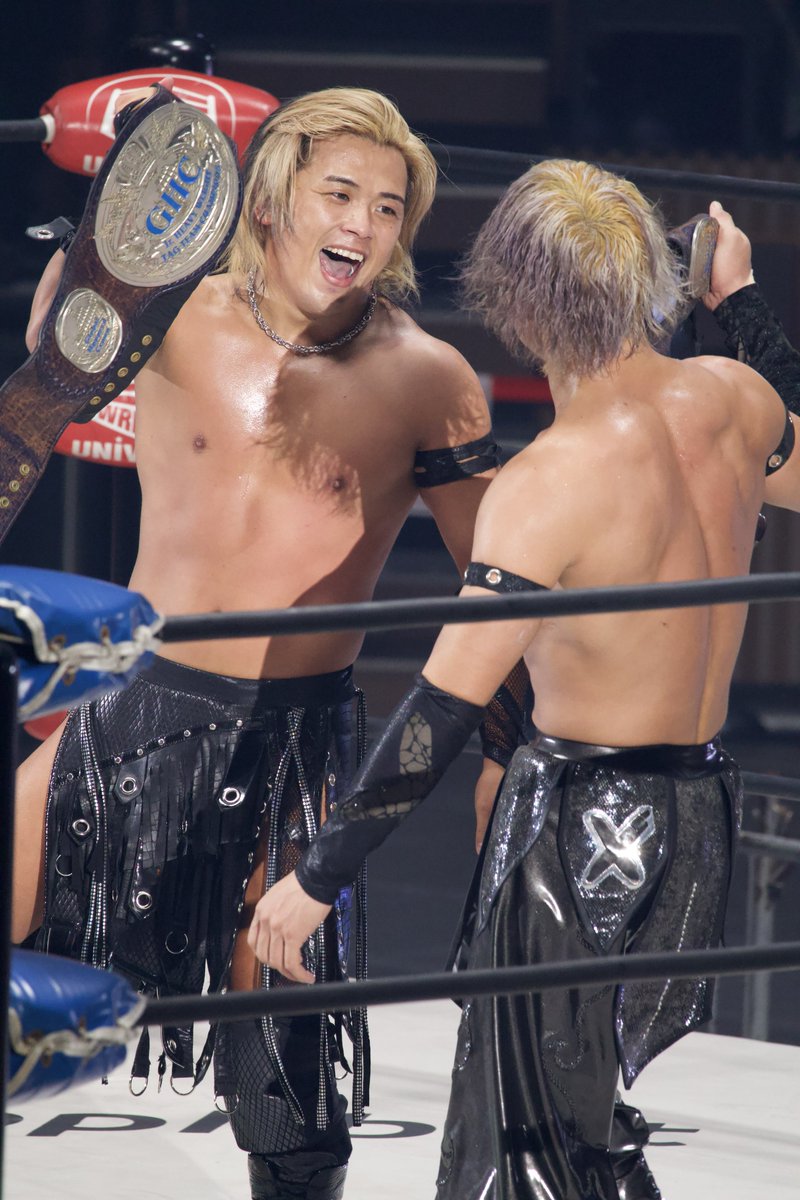 tumugi0129y81's tweet photo. 第66代GHCジュニアヘビー級タッグ王者

おめでとう😭

#noah_ghc
#政岡純 選手
#YOHEY 選手
#J2KX https://t.co/s2slr8izpP