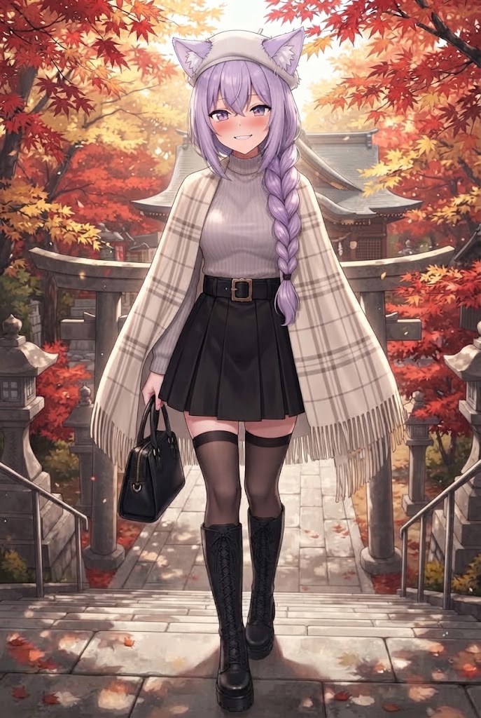 SISmemoryN03's tweet photo. 「アイボリーベレーとチェックケープのクラシック秋コーデ」
ユイ様からお洋服お借りしましたにゃ。ケープがこれからの季節にマッチしたものとなってますにゃ。
全体的に上品で清楚なお嬢様スタイルですにゃん。
#AIart #SFW #秋コーデ https://t.co/030eZUJ69l