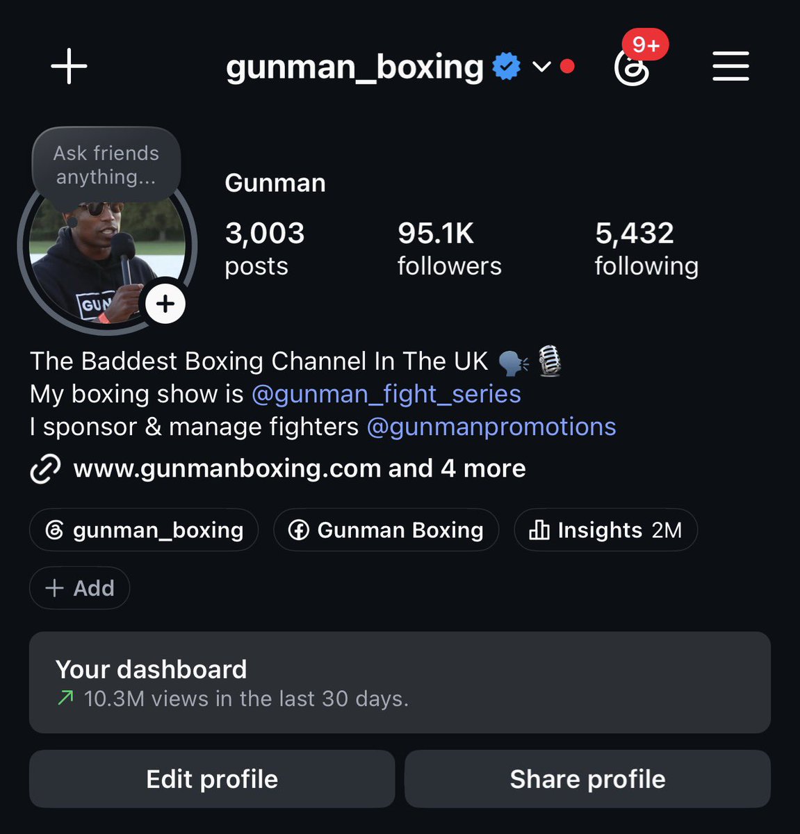 Gunman_boxing's tweet photo. Cleared 20 million+ views in the last 28 days across instagram, Facebook, TikTok &amp; YouTube 📈

#gunmanboxing https://t.co/vRf8spzEvj