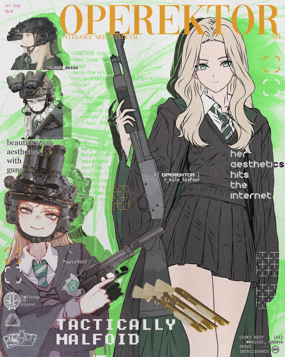oprktr's tweet photo. >[ elegance meets tactical - art ]
>no.6
>art by: @kumah_dessu, @_kilo_SixFour, @aptx9522 &amp; @yunayuispink 
> https://t.co/mpwFWqwlzj