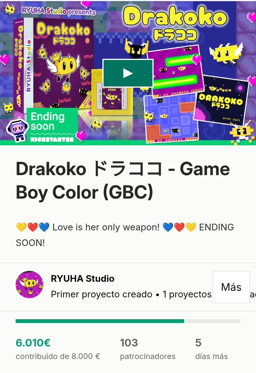 ryuha_studio's tweet photo. We reached 100 backers! βΊοΈππ§‘β€οΈ
75% funded and only 4 days left! π²β¨
Will Drakoko save Dokoland? π
With your love and support, anything is possible!
Love can do magical things. β¨ππ²
#kickstartergames #retrodev #gbc https://t.co/9zPtg5Vp8z