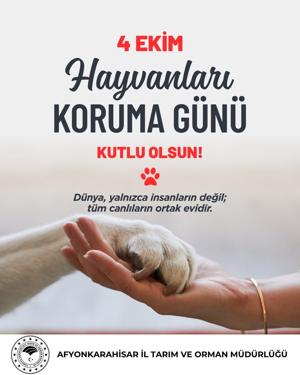 afyontarimorman's tweet photo. 🐾 4 Ekim Hayvanları Koruma Günü Kutlu Olsun!

@TCTarim @ibrahimyumakli https://t.co/svbCOfXewr