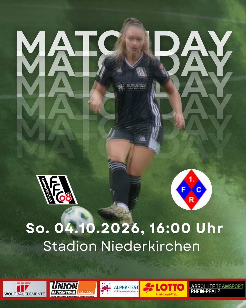 FFC_N's tweet photo. ⚽️ Matchday ⚽️
6. Spieltag Regionalliga Südwest: 
Heute um 16:00 Uhr 
1. FFC Niederkirchen - 1.FC Riegelsberg

👉️ Wir freuen uns auf Eure Unterstützung 💪 

#ffc_n #niederkirchen #zsammestark #EinTeam https://t.co/mp0EKGUas7