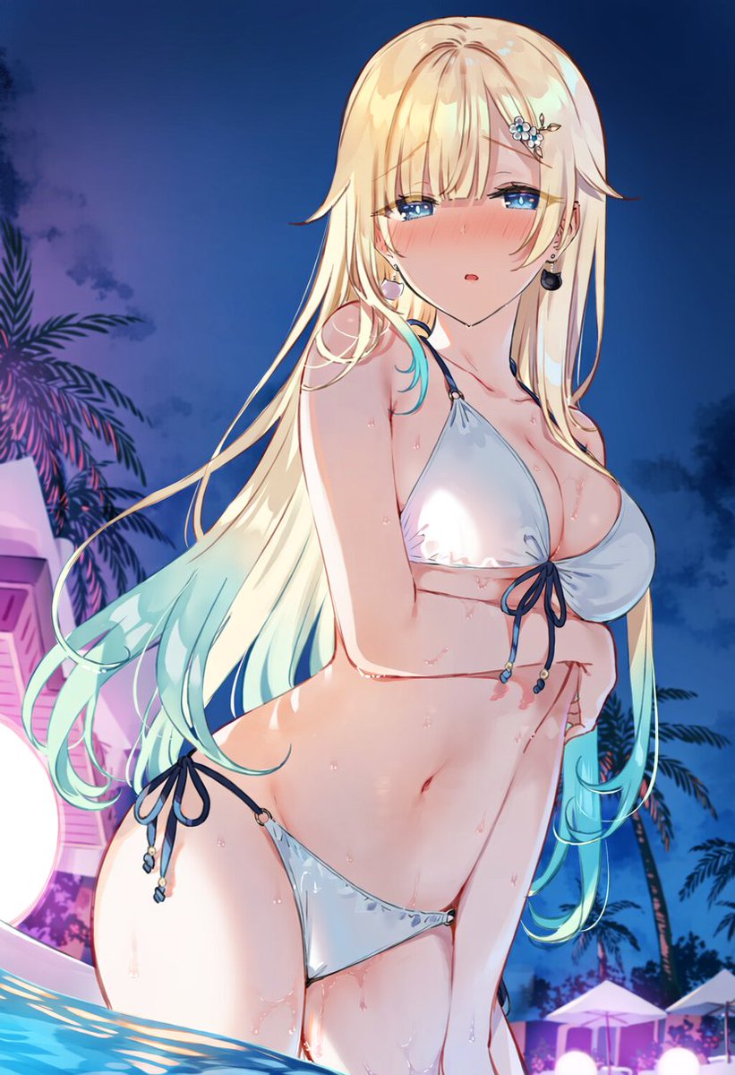 SamezameRe's tweet photo. 藍沢エマ　プール、楽しいね♪
SFW #AIイラスト #AIart #ぶいすぽっ https://t.co/fuKwIuSG6j
