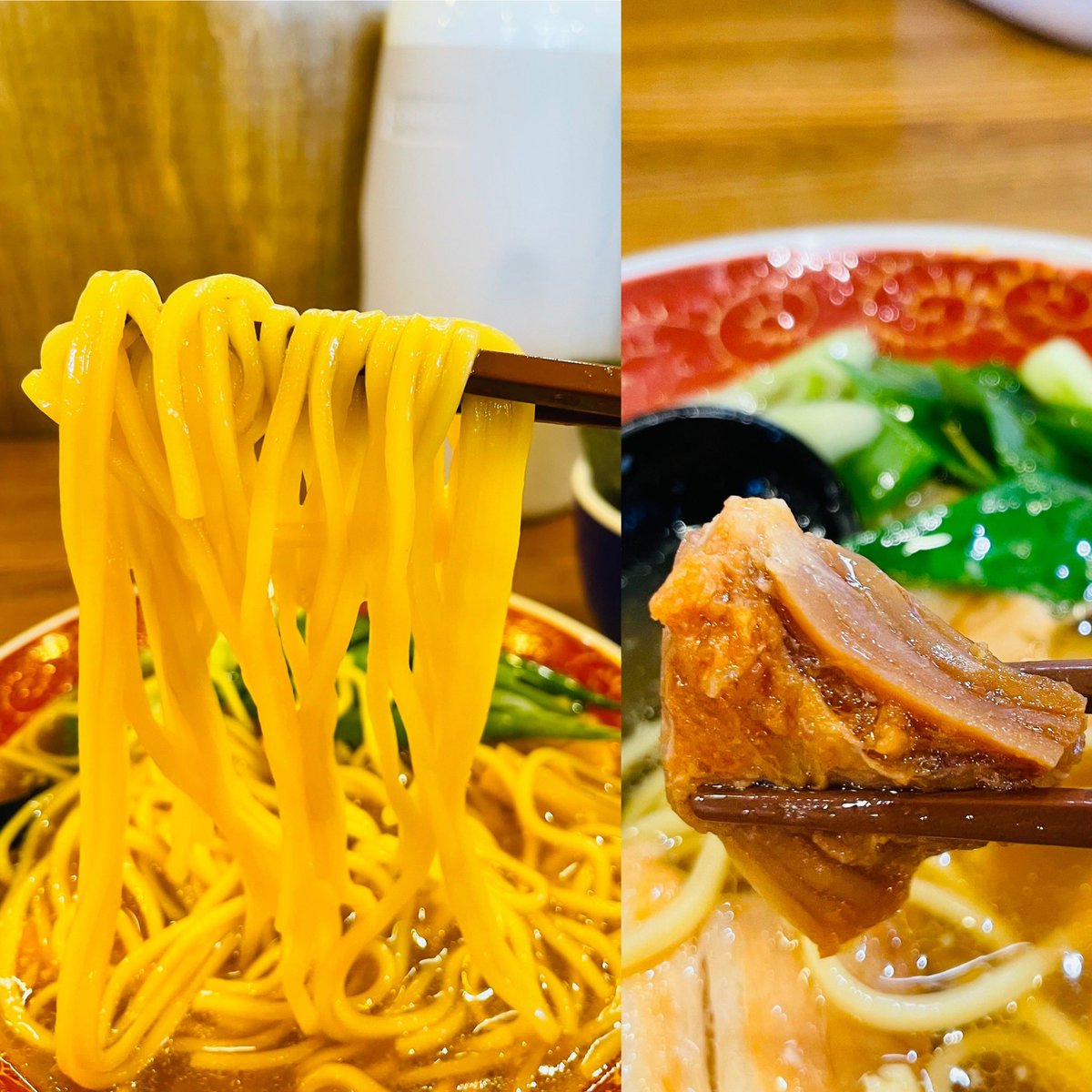 bloomramen's tweet photo. 㐂九家 さん　にて
「THE 中華そば｣+｢ライス (漬物 海苔付き)
スープと麺は“ちゃん系”オマージュだろうか
豚鶏あっさりコク+脂 中太麺
多分 皆んな知ってる😆 そういう味‼︎
九条ネギ穂先メンマ角煮と 具も楽しむ
並行食の作法?をさておき 麺後にスープでわしゃわしゃ

2026年百四十四杯目 10/4限定 https://t.co/uqWV1RzOWA