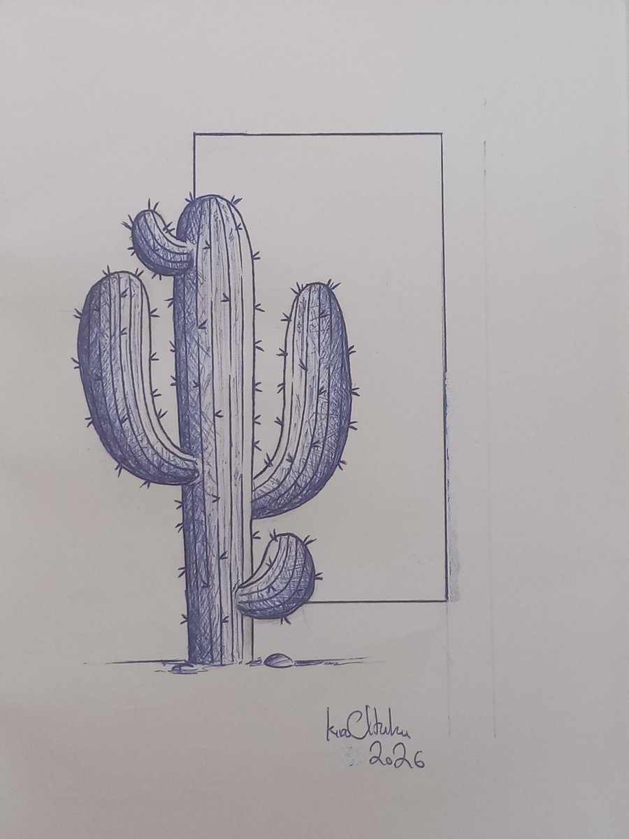 kido_cy's tweet photo. Day 4 - cactus🌵 
#inktober2026 https://t.co/XO1z1fzaSi