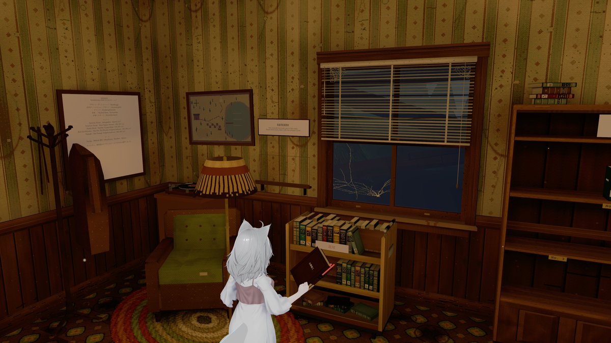 choco_kk_nono's tweet photo. ワールド：OVERDUE - By randomlight1
https://t.co/sz5fbymelz

キャンプ場と図書室でおつかいをするホラワ
時間制限ありで化け物から逃げながらアイテムを集める感じで面白いですね
ホラー演出はかなり控えめでした

最後の本は一人で回収するの無理っぽい?

最近の #VRChat https://t.co/e7hgWNBJs3
