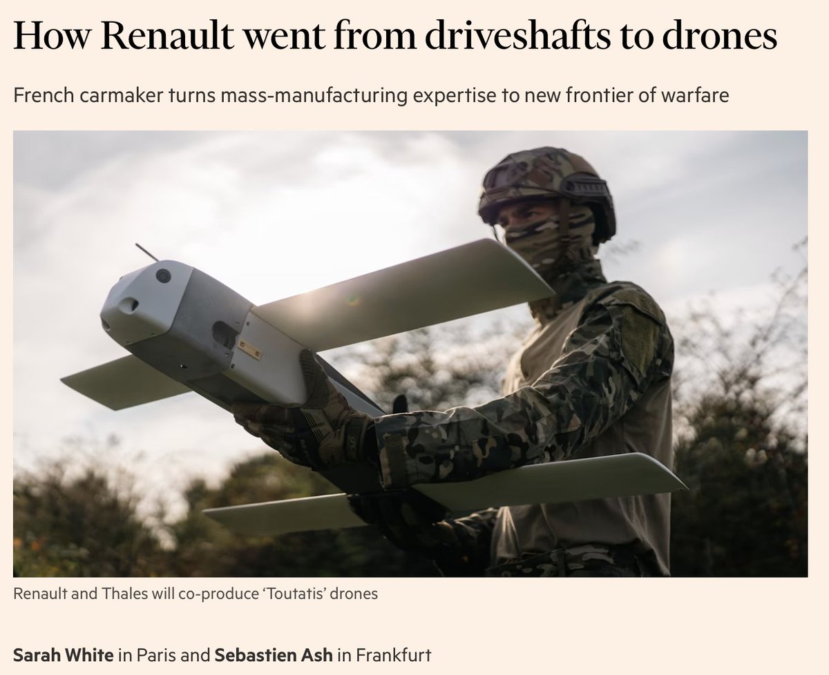 AndreaRoventini's tweet photo. Dopo VW, anche Renault sposta la sua produzione dalle auto alle armi. Purtroppo, l'unica politica industriale dell'Unione Europea è quella a favore del riarmo. Una scelta miope che non salverà l'industria automobilistica e i suoi lavoratori di fronte alla concorrenza cinese. https://t.co/eo9VLAj5Jc