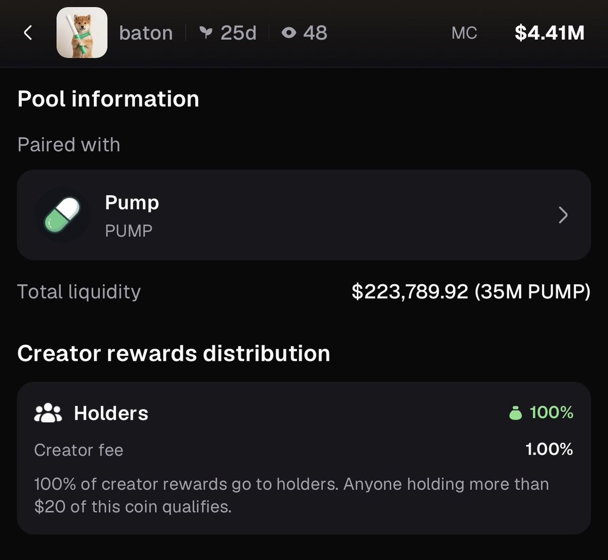 Heiseinbag's tweet photo. what people don’t get is that $baton pays you in the token that is going to make the most headlines in the next few months

and it was the ORIGINAL pump fun name 

100% rewards straight to the holders. A vibrant community. Infinite memes.

dog with baton 🔥 https://t.co/8laByEYWKz