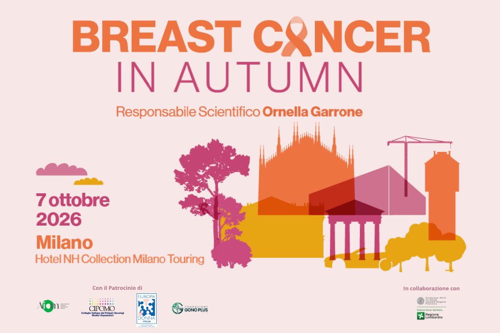 policlinicoMI's tweet photo. #CONVEGNO Il tumore della mammella al centro dell'evento, accreditato #ECM, “#BreastCancer in Autumn 2026 – 4th edition”, con responsabile scientifica Ornella Garrone, direttrice #Oncologia Medica e coordinatrice della #BreastUnit di #PoliclinicoMi 
➡���https://t.co/XnSvWDwtQL https://t.co/6Kv685f1JJ