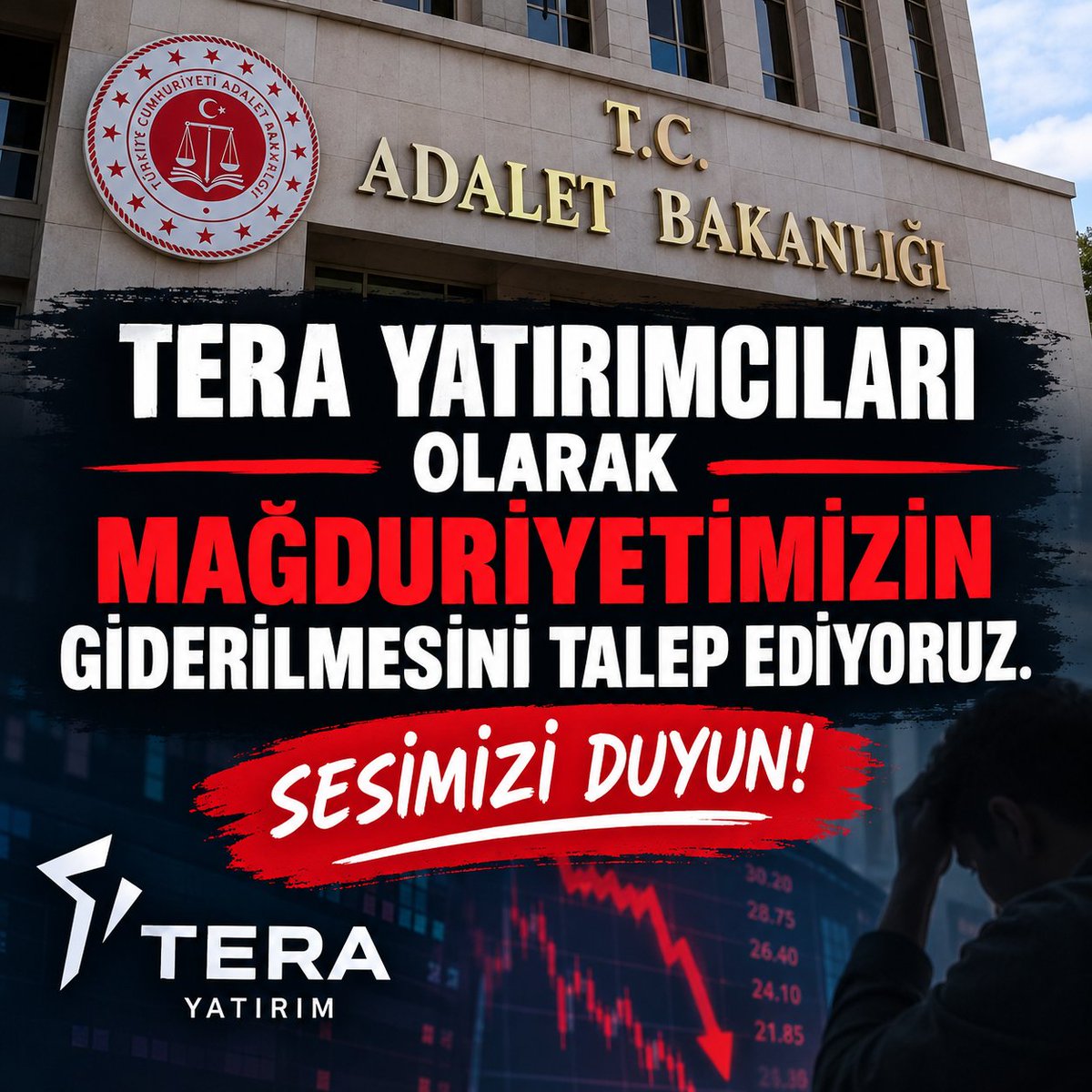 TanrSerkan48827's tweet photo. Ayrıcalık istemiyoruz, mucize istemiyoruz.  Yaşanan süreçle ilgili yatırımcıların net şekilde bilgilendirilmesini, belirsizliğin sona ermesini istiyoruz. Sesimizi duyun! Şeffaflık istiyoruz 17 Eylül fiyatını geri istiyoruz Tera hisse mağdurları susmayacak
#TeraVeHisseMağdurları https://t.co/TfrRi230Um