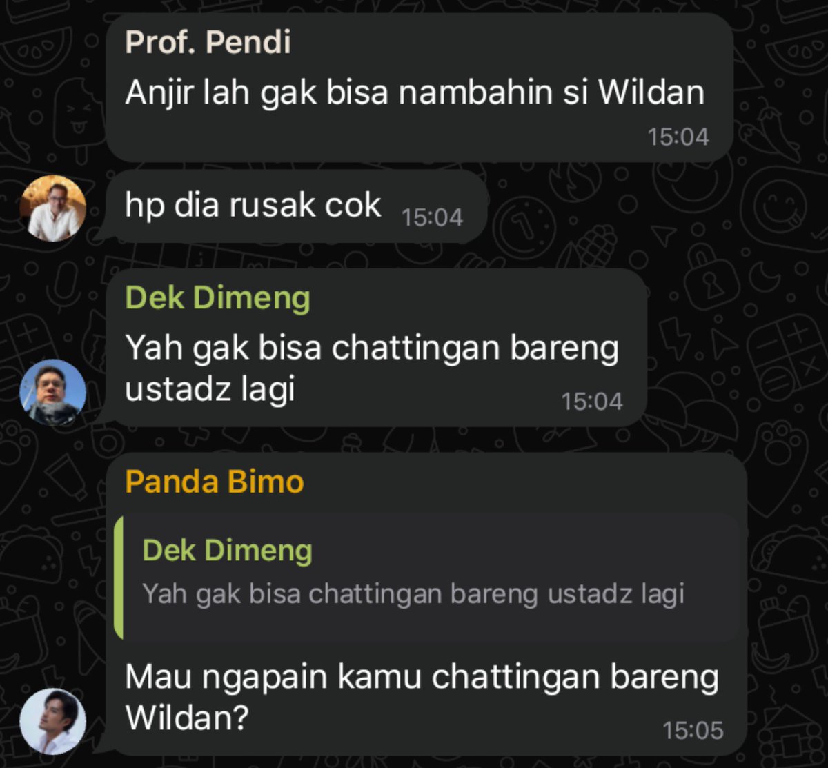 helulu_17's tweet photo. Isi grup pas Anggoro udah pulang 

tags : #bimdim #jefro #sixfan https://t.co/8HJdVVlAlv