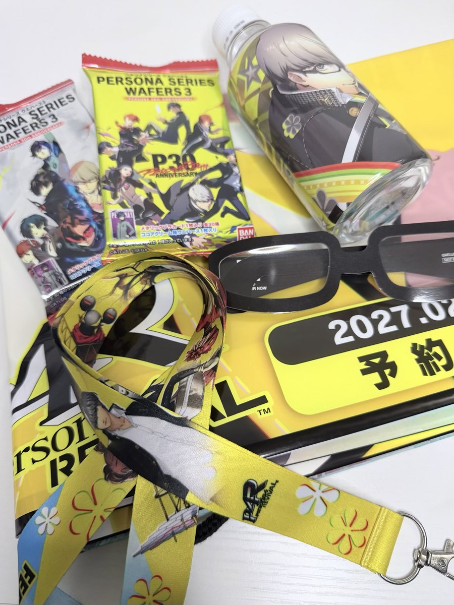 myamura's tweet photo. 👓TGS/PAX Persona 4 Revival Goods Giveaway!👓

I'll be giving away a set of Persona 4 Revival goods from Tokyo Game Show, the P4R lanyard from PAX West, and P30th wafers! 

One winner will win everything in the photo!

📺To enter: Follow, Like, &amp; RT
📺USA only
📺Ends 10/18/26 https://t.co/oRYznOm8aL
