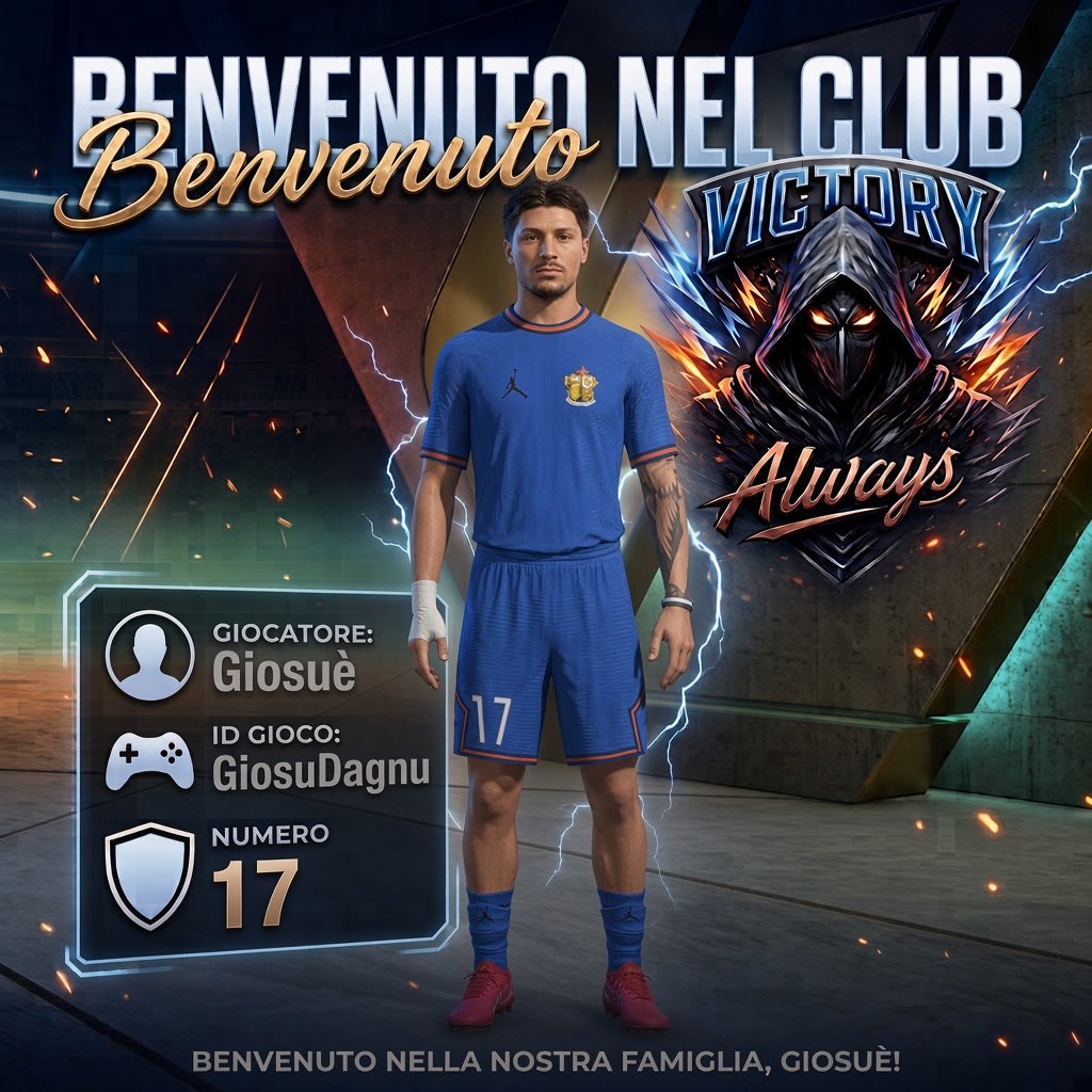 Victory_Always_'s tweet photo. BENVENUTO IN CASA VICTORY ALWAYS! 🤝
siamo felici di ufficializzare un nuovo arrivo che andrà a rinforzare il nostro organico.
⚡️ GiosuDagnu (17)
Nuova veste, stessa mentalità vincente. Let’s go! 🎮
#WelcomeToVCA https://t.co/oZEVrfxd7Z