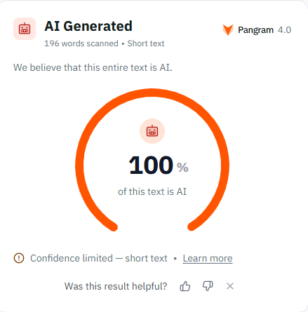 Ofirlin's tweet photo. I checked the abstracts of 6 #ICLR submissions with @pangram. It flagged 5 as 100% AI-generated.

Some were also barely readable. I’m all for using AI to improve writing, but the result still needs careful editing. 

Regardless of how accurate @pangram is, an abstract should clearly explain the problem, the contribution, and the findings. This is not the case for most abstracts I read this year @iclr_conf