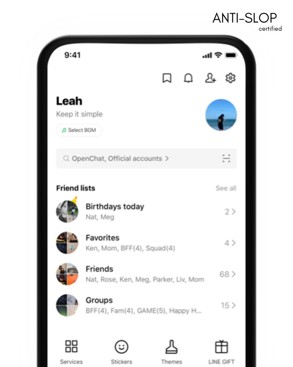 LabStellaCo's tweet photo. //News//Tech/Naver tweak LINE application user interface obviously seen via Line profile, update design of openchat feature and font selector in premium user at 1 October 2026, Line Website https://t.co/TTB9FWhe29