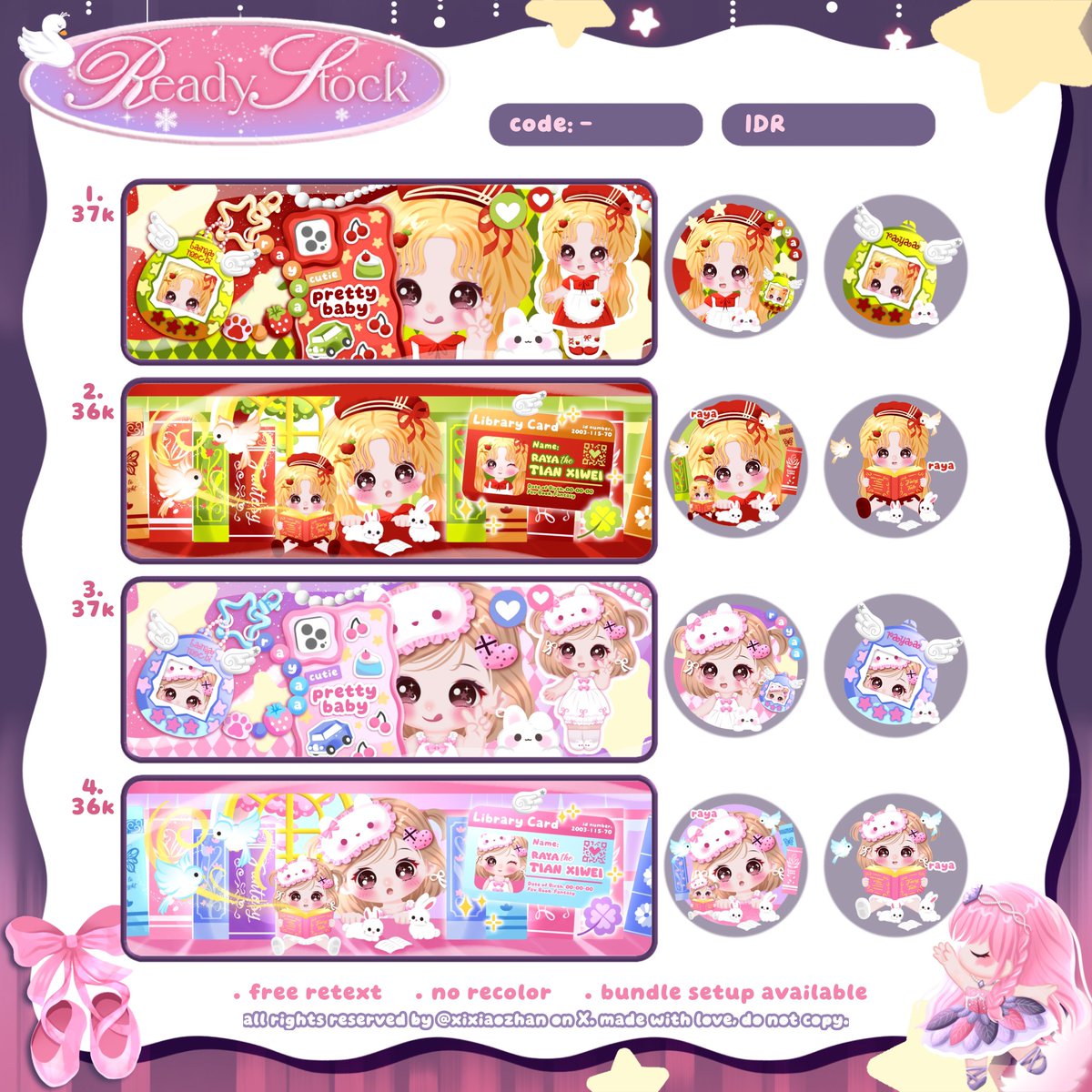 xixiaozhan's tweet photo. ㅤ 
    ꒰ ໋₊ help RT, thank you୭ᵎᵎ૮꒰ ˶ᵔ ᵕ ᵔ˶꒱ა🎀ᩙ
  
   hemlo! ︵🌷 🍰 aku bawa 8️⃣ ready stock layout chibi .  🌸 🧸non muse dan wonhee 👸🩷  price in pic bisa bundle wabis dan setup ׅ⋆ ׅ🍭👛  take by dm sebut nomor langsung ya ⊹☘️❕⋆°

꒰₊ ⸝⸝ #zonauang https://t.co/25F5DaWRfp