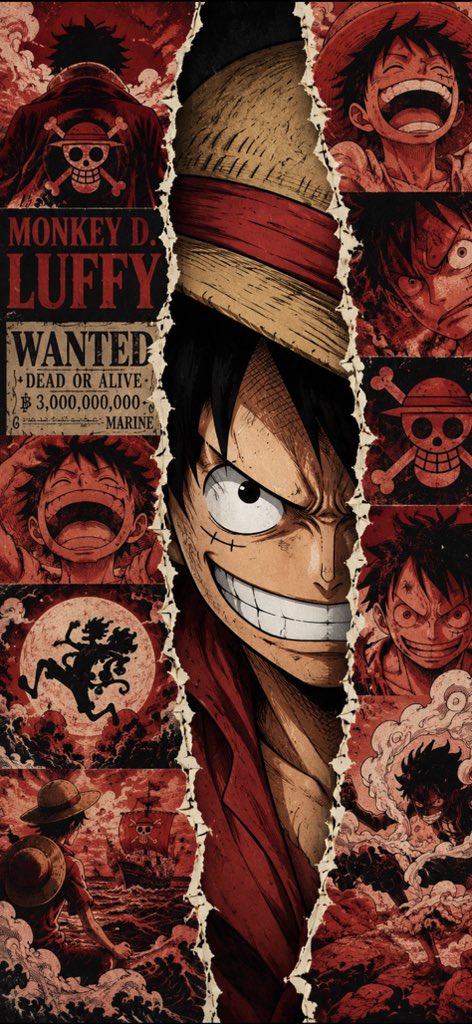 bamidoh's tweet photo. One piece Torn paper manga collage https://t.co/reSPPqstRN