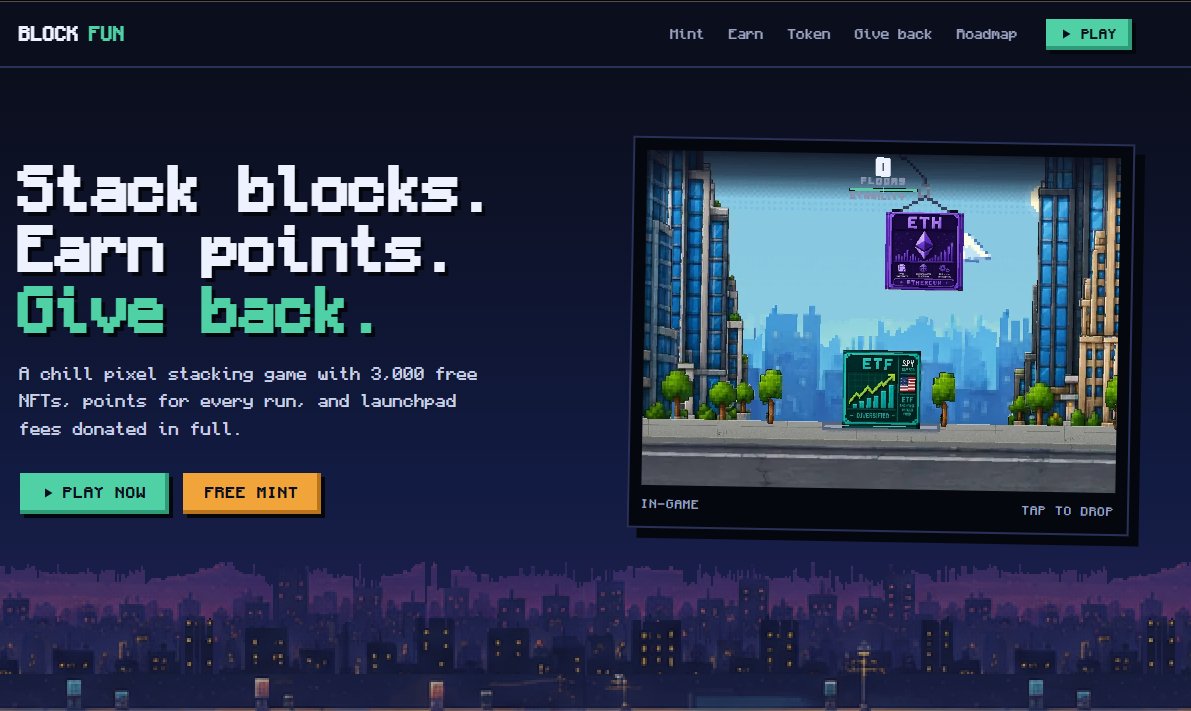 bl0ckfun's tweet photo. BlockFun is live 🧱

The website and the game are open. Drop blocks from a swinging crane, land them clean, keep the tower standing.

No wallet needed, just play.

🎮 https://t.co/3YnHNiCQDW https://t.co/3YkxmGZFAA