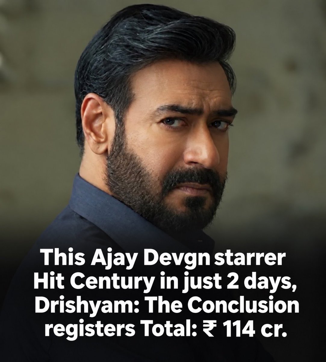 darshanbarot21's tweet photo. #DrishyamTheConclusion is on a roll, as expected registering more than 100 Cr. in just two days of its release.

Expecting huge SUNDAY to push the numbers even further, the audiences have openly accepted the crime-thriller.

#Drishyam3
#AjayDevgn