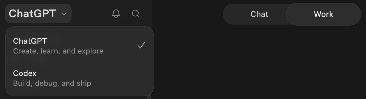 ethanniser's tweet photo. does anyone actually understand the difference between chatgpt chat, chatgpt work and codex? https://t.co/bf44LVYpoR