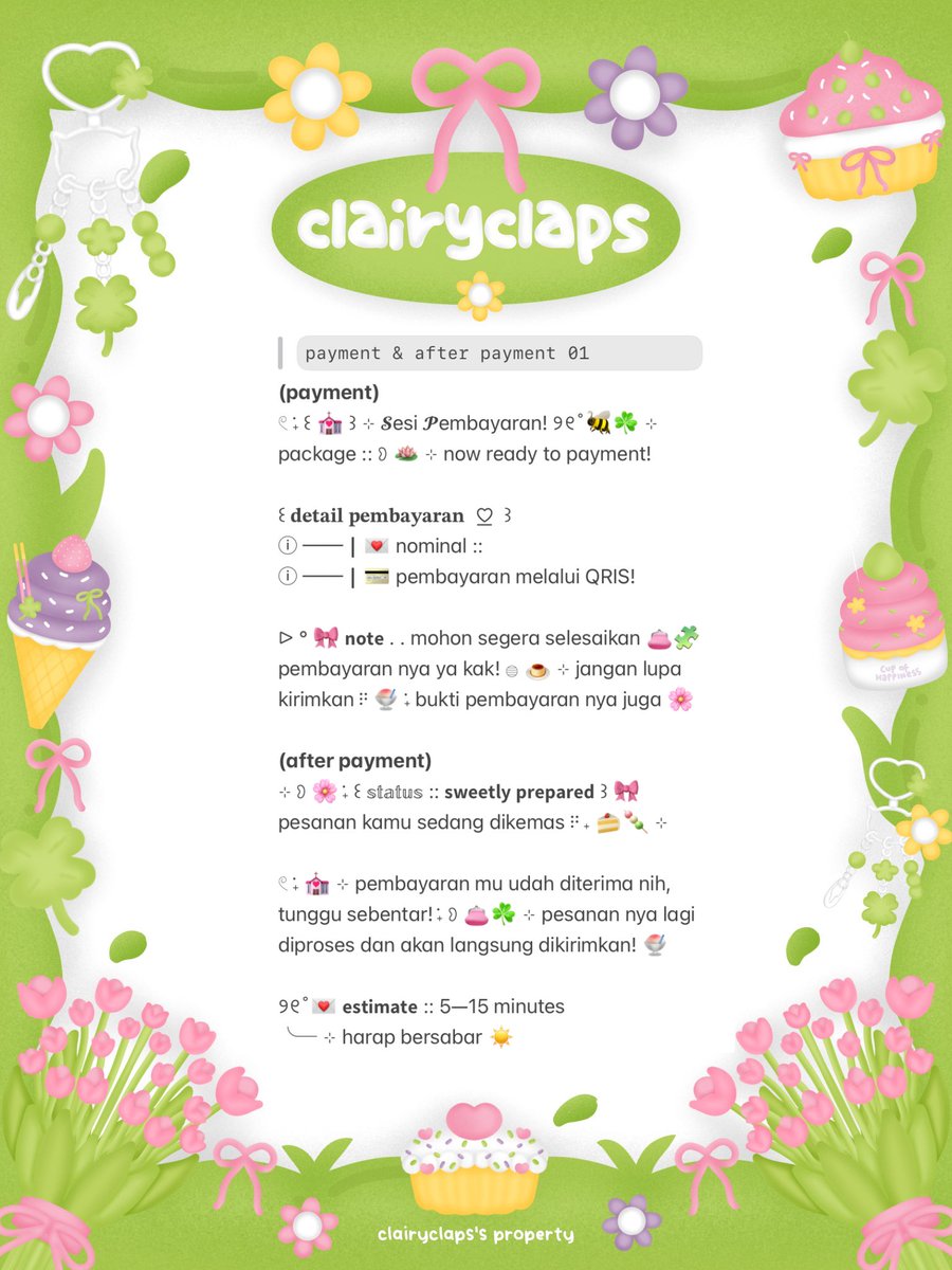 clairyclaps's tweet photo. ♡ mind to re—post? tysm ♡ 

hAwOo! ꒰ 💌 ꒱ chei kembali nih ☀️
bawain wording bundle ☘️🎀 ⊹
𓏲 ࣪˖ ꒰ 🪷 payment + after payment ꒱
dengan prici 10.500/each saja! 🌸

t. #zonauang . . 💬 https://t.co/2zjiJoAR8T