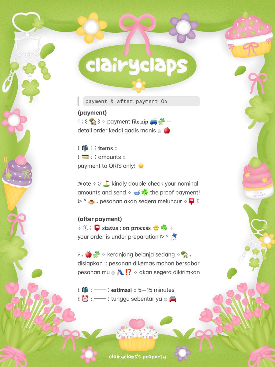 clairyclaps's tweet photo. ♡ mind to re—post? tysm ♡ 

hAwOo! ꒰ 💌 ꒱ chei kembali nih ☀️
bawain wording bundle ☘️🎀 ⊹
𓏲 ࣪˖ ꒰ 🪷 payment + after payment ꒱
dengan prici 10.500/each saja! 🌸

t. #zonauang . . 💬 https://t.co/2zjiJoAR8T