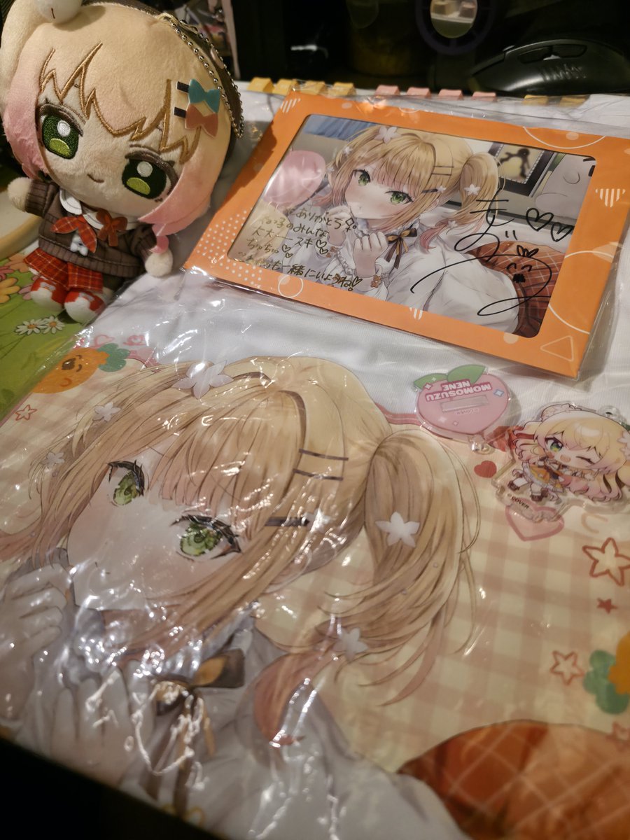 MaMaanki520's tweet photo. ついにねねちの誕生日グッズが届いた！超嬉しい！さっそく飾ったよ！みんなに共有しちゃう！ 🧡✨

#みてみてねねち https://t.co/SSmoz9DTu3