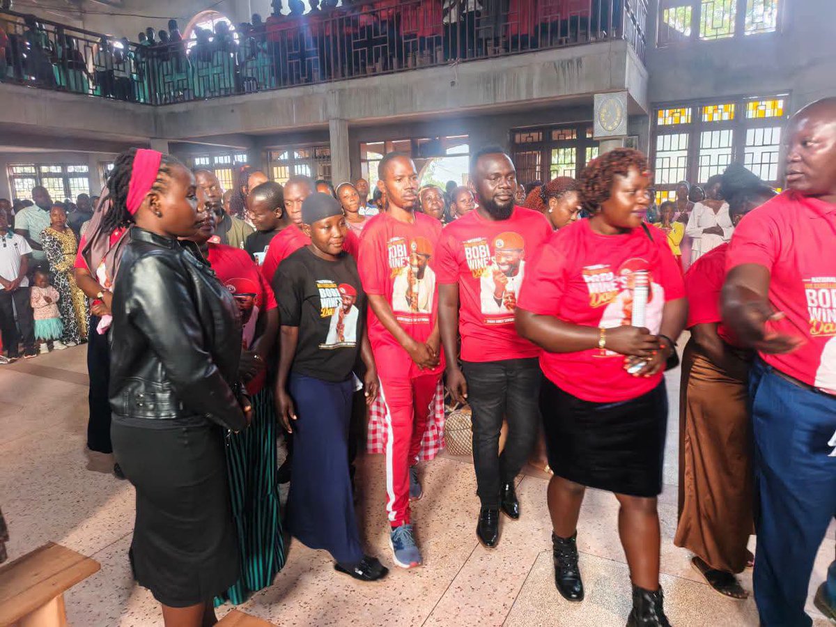 NUP_Ug's tweet photo. These comrades have been arrested by the regime police as they attended a Holy Mass at St. Francis of Assisi Catholic Church in Bulenga (Kikaaya)! So unfortunate that the regime is desperate and thriving on panic mode. How on earth would ordinary citizens be arrested for merely attending Church?
#FreeUgandaNow