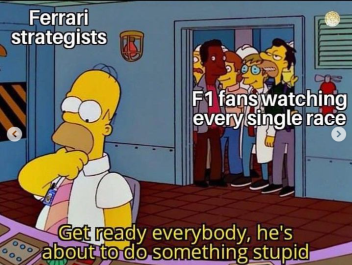 ScrewderiaF1's tweet photo. Ferrari strategists every damn race https://t.co/GMuEHuLO4u