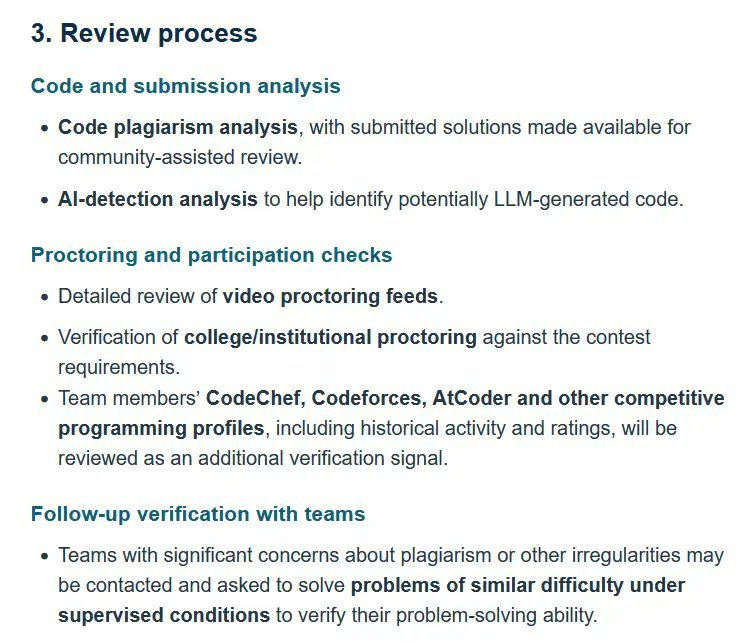 codinzhubcom's tweet photo. now they’re going to check CP profiles too. 😶🌫️
#ICPC https://t.co/v1xonwpgkh
