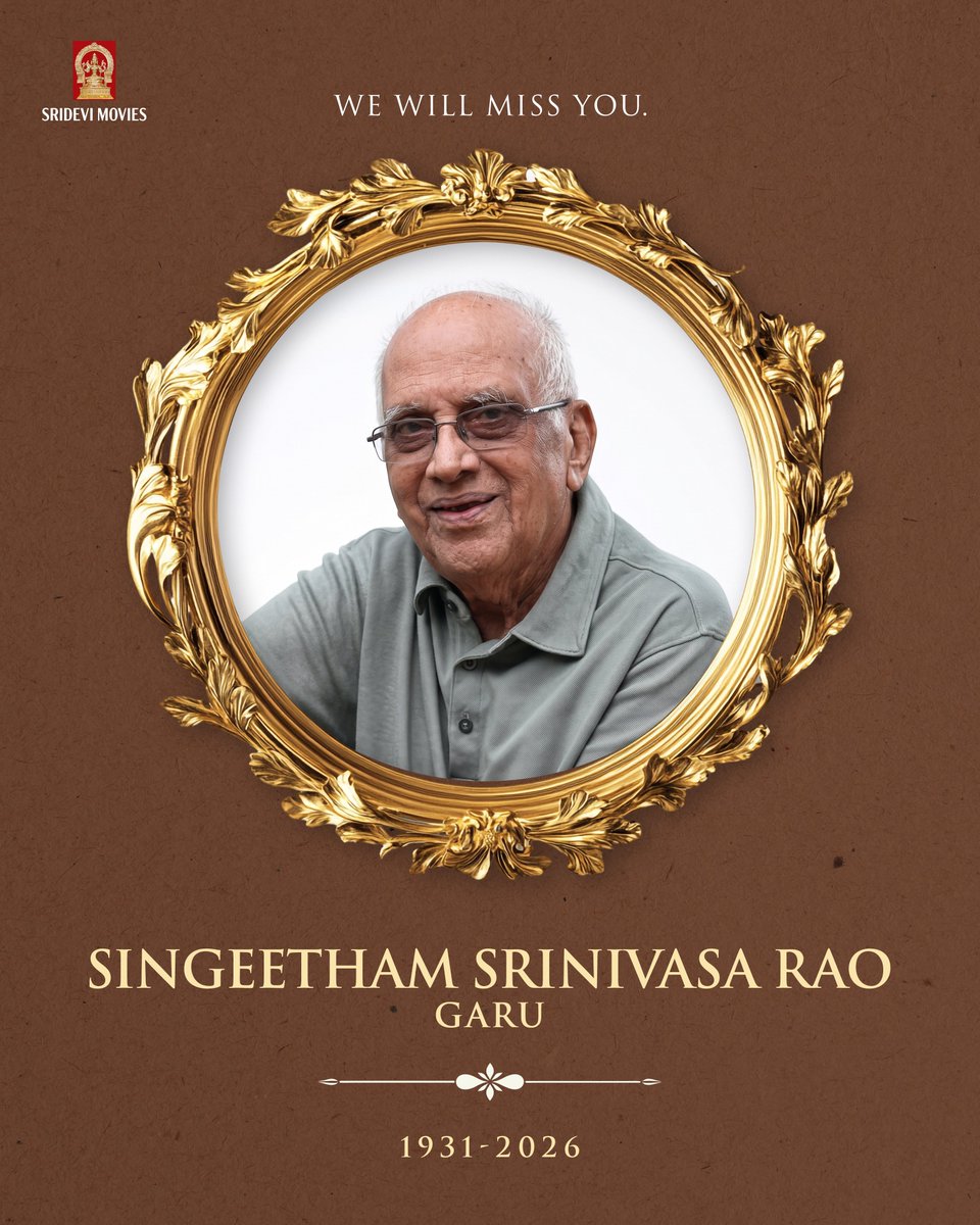 SrideviMovieOff's tweet photo. Deeply saddened by the demise of legendary director Singeetham Srinivasa Rao Garu.

His unparalleled passion, innovative vision and timeless body of work have left an indelible mark on Indian cinema.

His legacy will live on. 🙏 https://t.co/lcXXUBaAwk