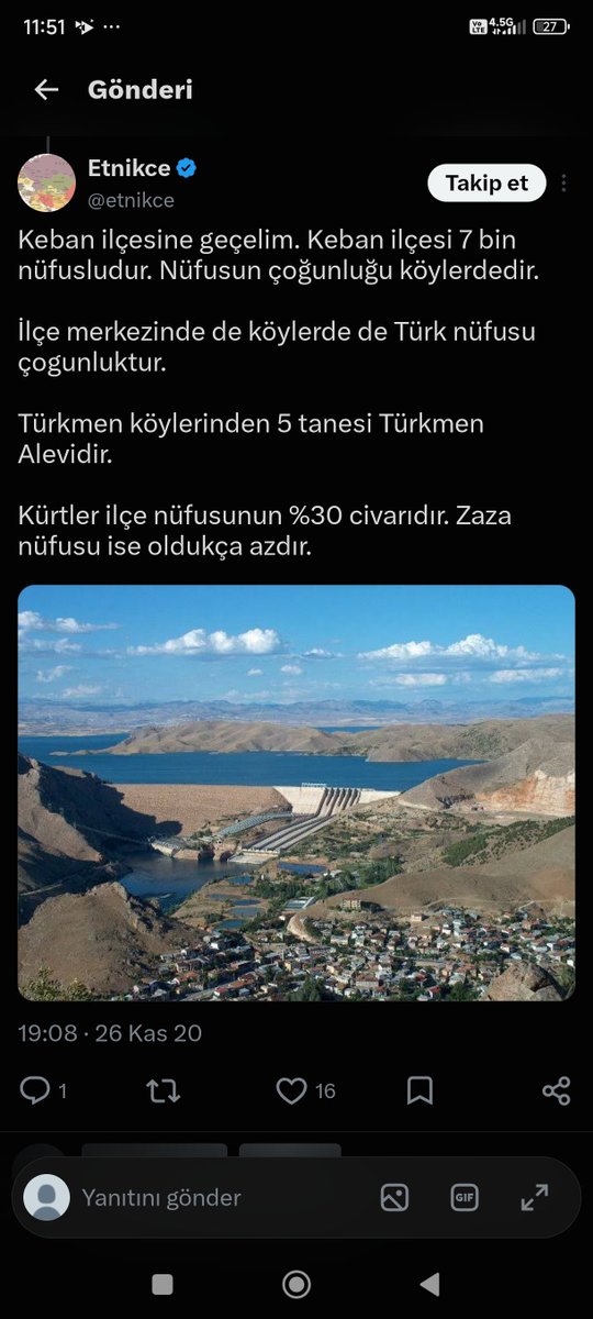 EfeKn89840's tweet photo. @YalcRodin @jhox823 @nergizssys @YalcRodin 
Fırat Nehriyse Elazığ Keban da 
Başlar 

Orda da İlçe geneli MHP aldı
Oyların çoğunu

Batı illeri ve Avrupa daki
 100binlerce
Kebanli
Keban daki nüfus ise
%70 Türkmen

Sivas Divriği Kangal Gürün de 
Fırat bir kolu doğar

Oralar da İç Anadolu da ve 
Çoğu Türkmen https://t.co/sCYiLKyUcW
